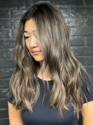 ashy gray balayage