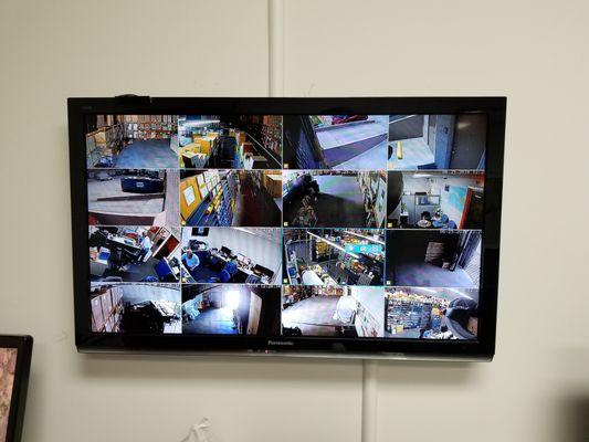 16 Channels Security Cameras in a Warehouse