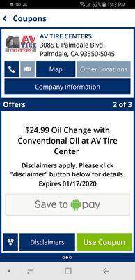 ILLEGAL BAIT & SWITCH AD - Business does not carry conventional oil and will attempt to up-sell to more costly product/service. AVOID!!