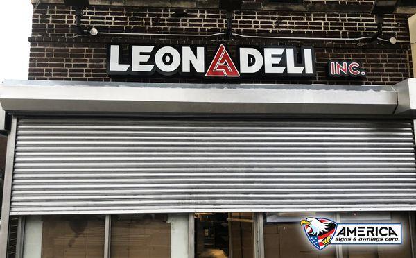 LEON DELI - Non Illuminated Channel Letters - Brooklyn NY