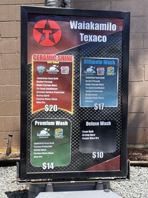 Car wash prices