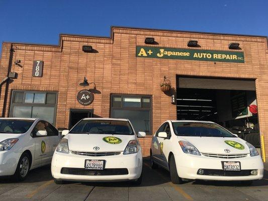 A sunny Saturday morning when 6 of our loan vehicles were getting serviced.