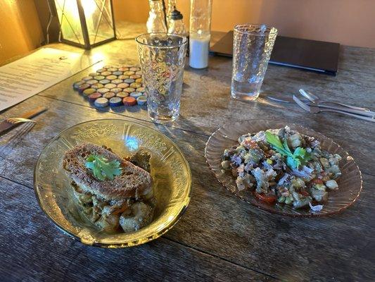 Cioppino (left) and Duck de Provence (right)