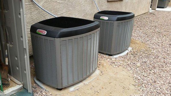 Lennox XP 25 heat pump condensors . Part of matching systems for 21 seer efficiency and increased comfort.