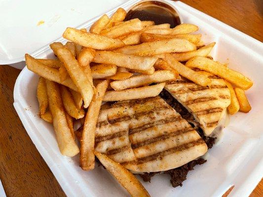 French dip steak panini