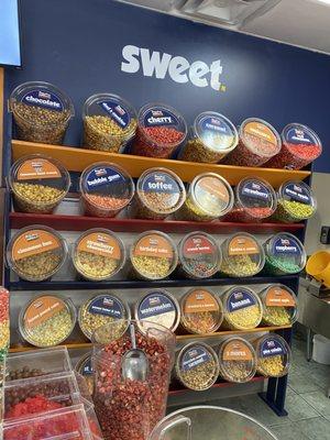 Pop Pop Hurray:  Sweet wall of popcorn selections