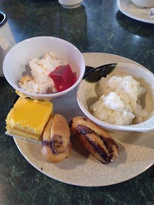 Rice Pudding, Ambrosia, Eclairs, & Orange Cake