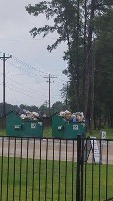 The dumpsters were much worse when we left. We had to just put our trash on the ground.