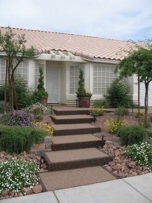 Front steps with border