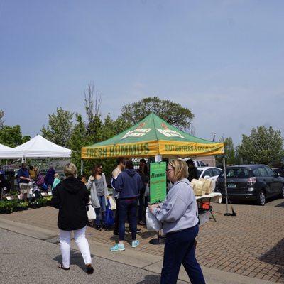 Stop by and sample hummus and other goodies at the downtown farmer's market!