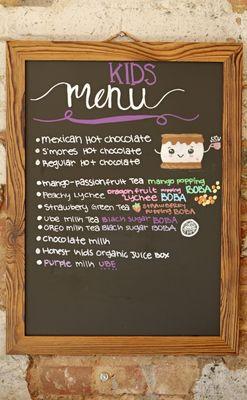 Kids' menu