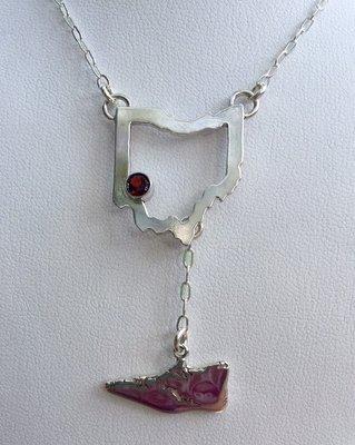 From Ohio to Hilton Head custom necklace with birthstone.