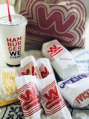 Sweet joy , corn dogs and chili dogs & fries