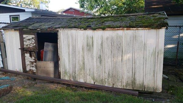 This is the "other guy" not even 15 years old.  He should have ordered a real Tuff Shed.  New shed to follow.