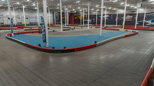 The indoor kart track at K1 Speed Indy