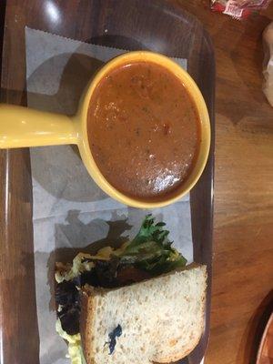 Tomato Soup with Chicken Salad Sandwich