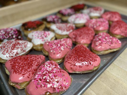 Lovely Heart Donuts with Sprinkles