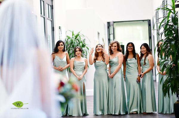 first look bridesmaids