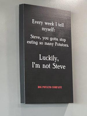 Funny signs inside restaurant