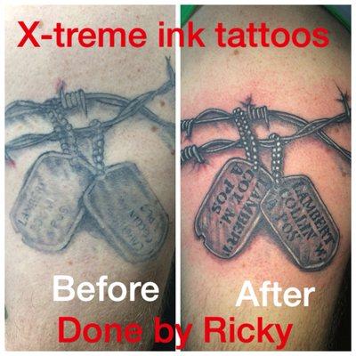 Tattoo fix up/cover up done by Ricky G at Xtreme ink.