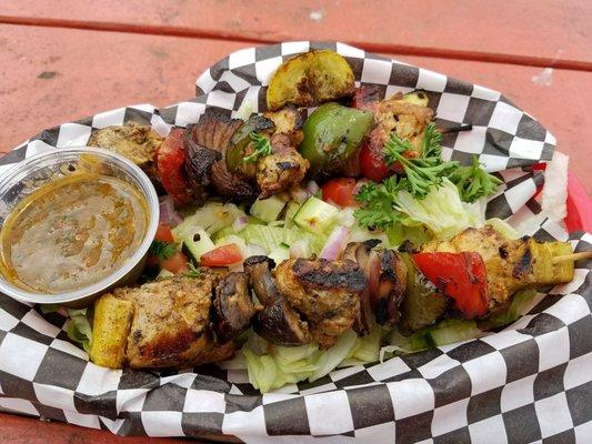 Chicken kabob salad