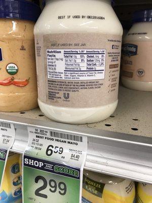 One of the many examples of oft-expired products sold at this location. This photo was taken almost a year after the mayo expired.