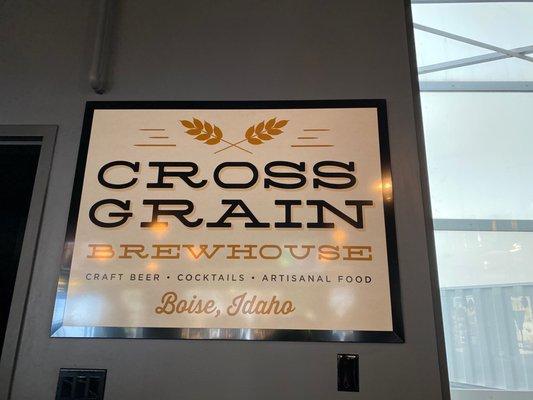 Cross Grain Brewhouse logo sign