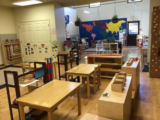 One of the preschool/kindergarten rooms at Montessori Children's Academy.