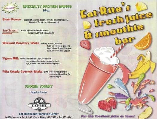 Smoothie Bar Menu