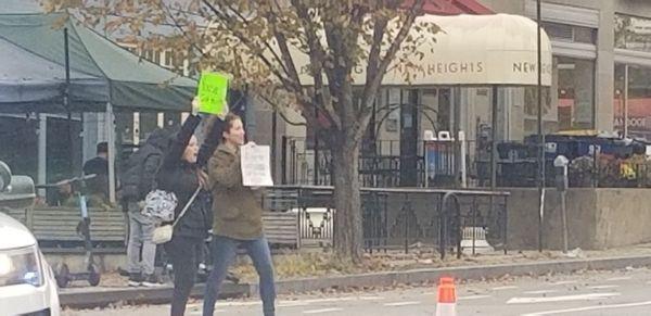 11/13/21 Annika Spenser and Doris Glutes (fake names) cheer on Runners/Walkers. They brought extra excitement to the race.