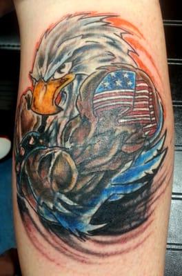 Name cover-up (Bad ass eagle)