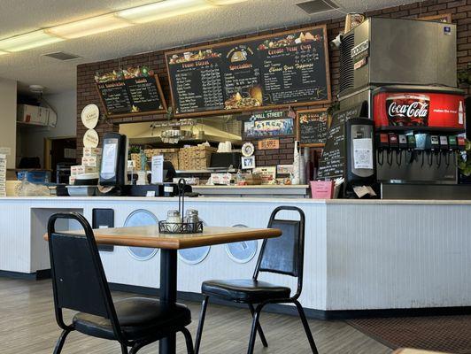 Inside counter where you order.