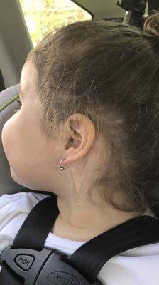 So proud of her pierced ears!