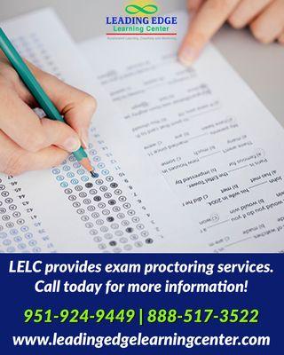 We provide exam proctoring services! Appts are required for all tests & must be made at least 48-72 hours in advance of test administration.