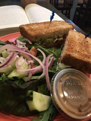 BLT Sandwich with avocado and Side Salad -- my favorite.