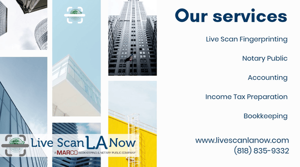 Live Scan LA Now
 Contact us today for and appointment (818) 835-9332