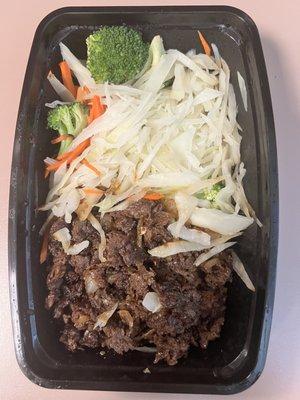 Bulgogi lunch, extra veg no rice $11