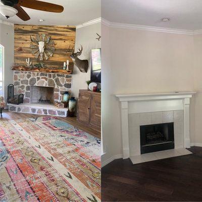 Before and after Fireplace