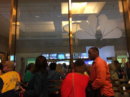 Line to enter for a taping of the Steve Harvey show