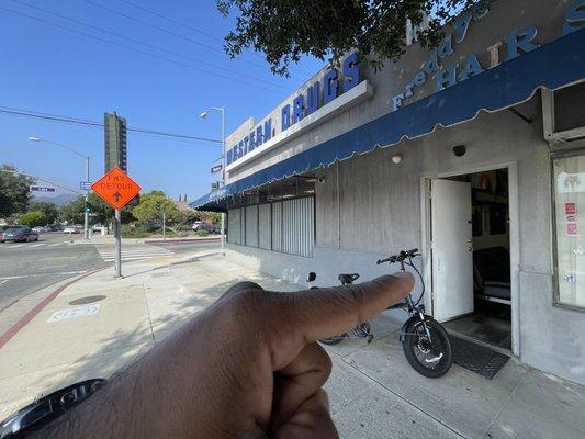 Entrance to the barber shop.