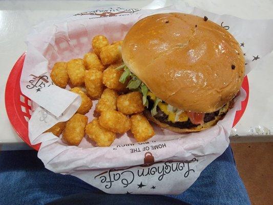 Jalapeno Cheese Burger  with Tater Tots