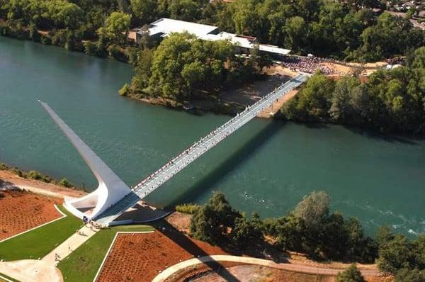 Picture of the Sunial Bridge from a Robinson R44. Pilot Dave, from Air Shasta, provided us a breath taking flight!