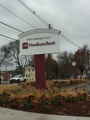 Needham Bank of Millis -- 857 Main Street / Route 109, Millis             Sign