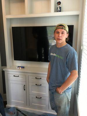 Tristian did a great job with this TV set up!!