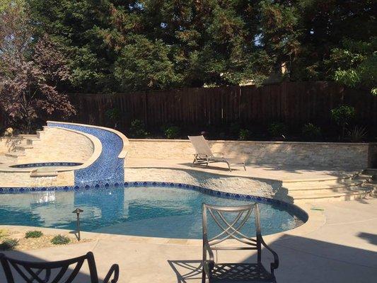 Pool and Spa Remodel with slide ****After*****