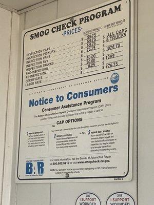 Smog Check Program / Prices