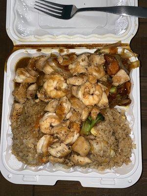 Chicken and shrimp hibachi