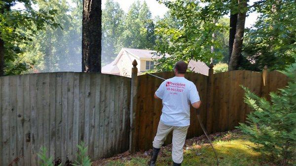 Fence cleaning.