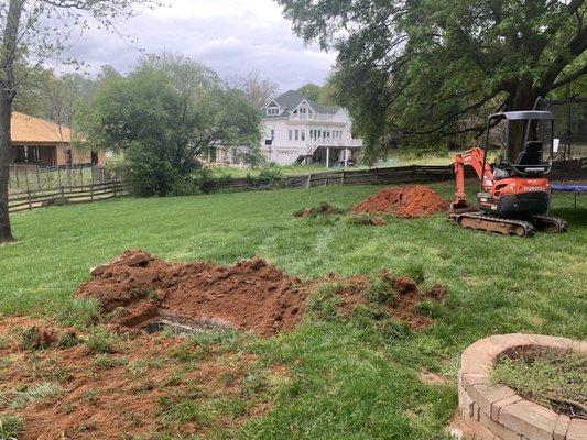 Septic leading out to yard