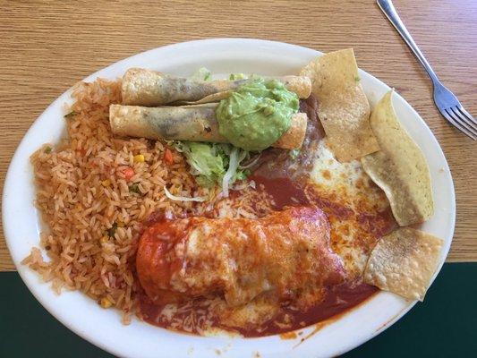 Literally, the best enchiladas and taquitos I've had in a very long time, along with somehow extra amazing rice and beans??